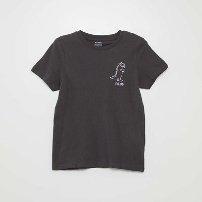 T-shirt en coton imprimé Gris foncé