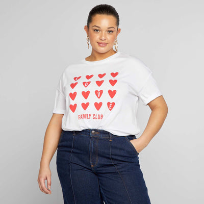 T-shirt 'famille' manches courtes Blanc