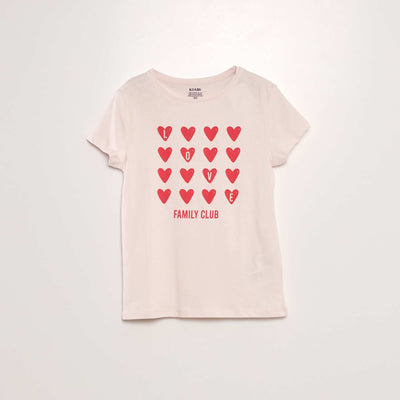 T-shirt imprimé manches courtes Rose