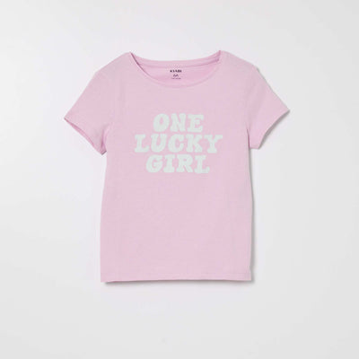 T-shirt en coton impirmé Violet