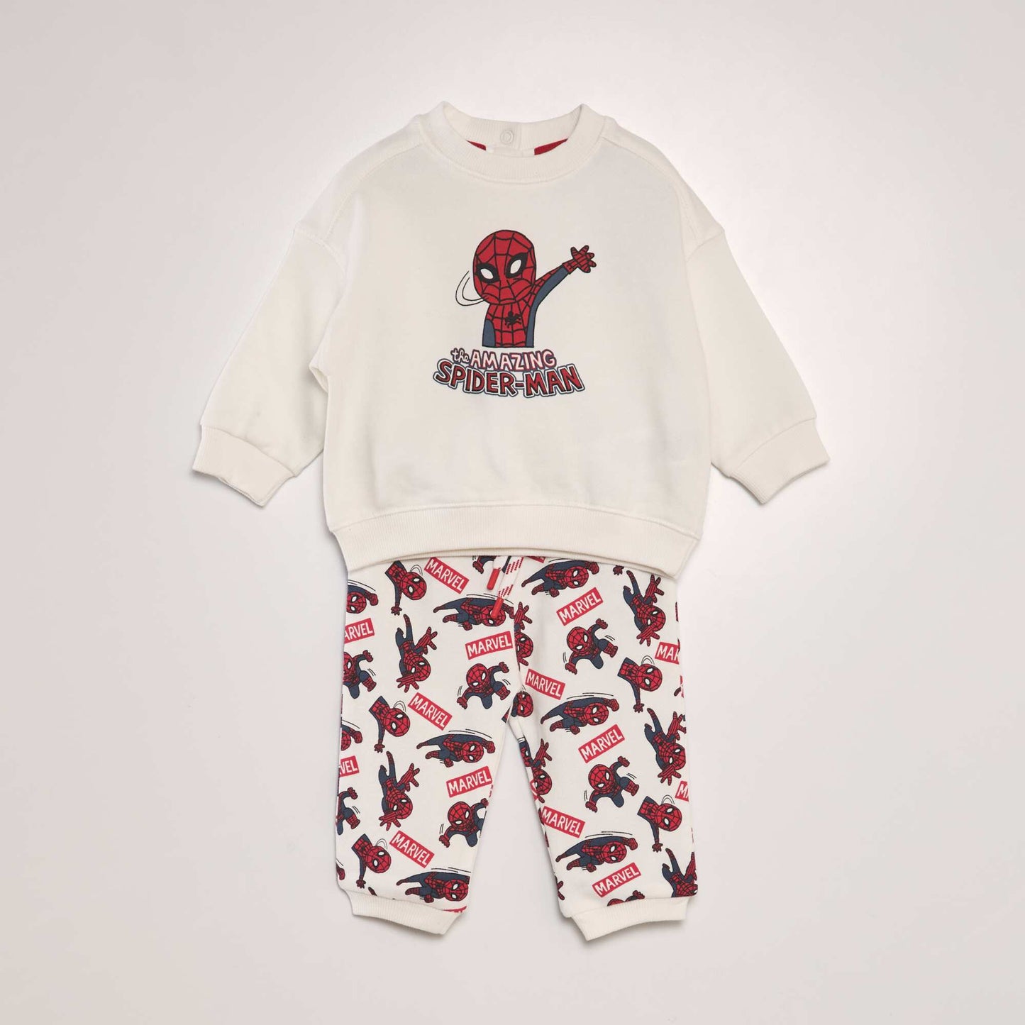 Ensemble jogging 'Spider-Man' 'Marvel' sweat + pantalon - 2 pièces BLANC