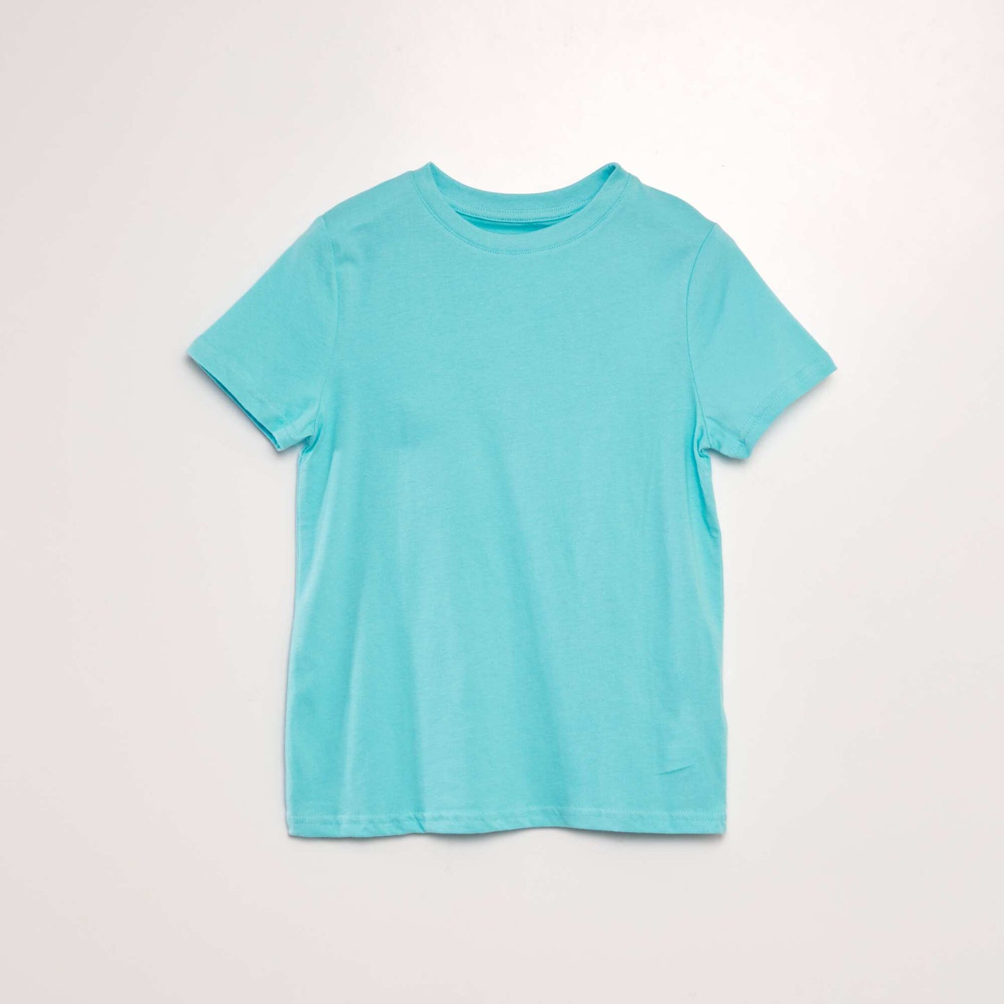 T-shirt uni manches courtes en jersey Bleu