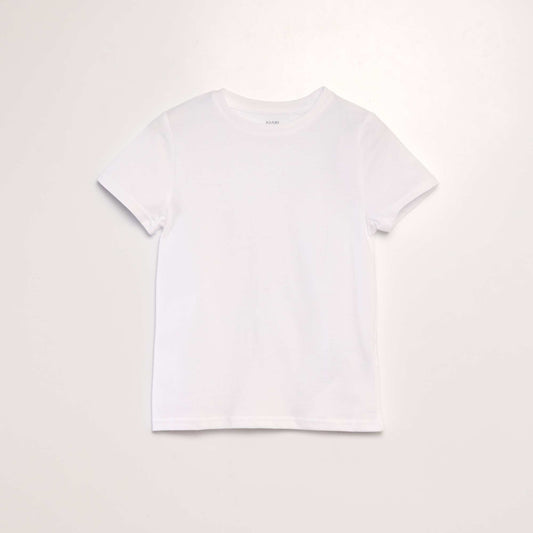 T-shirt uni manches courtes en jersey Blanc