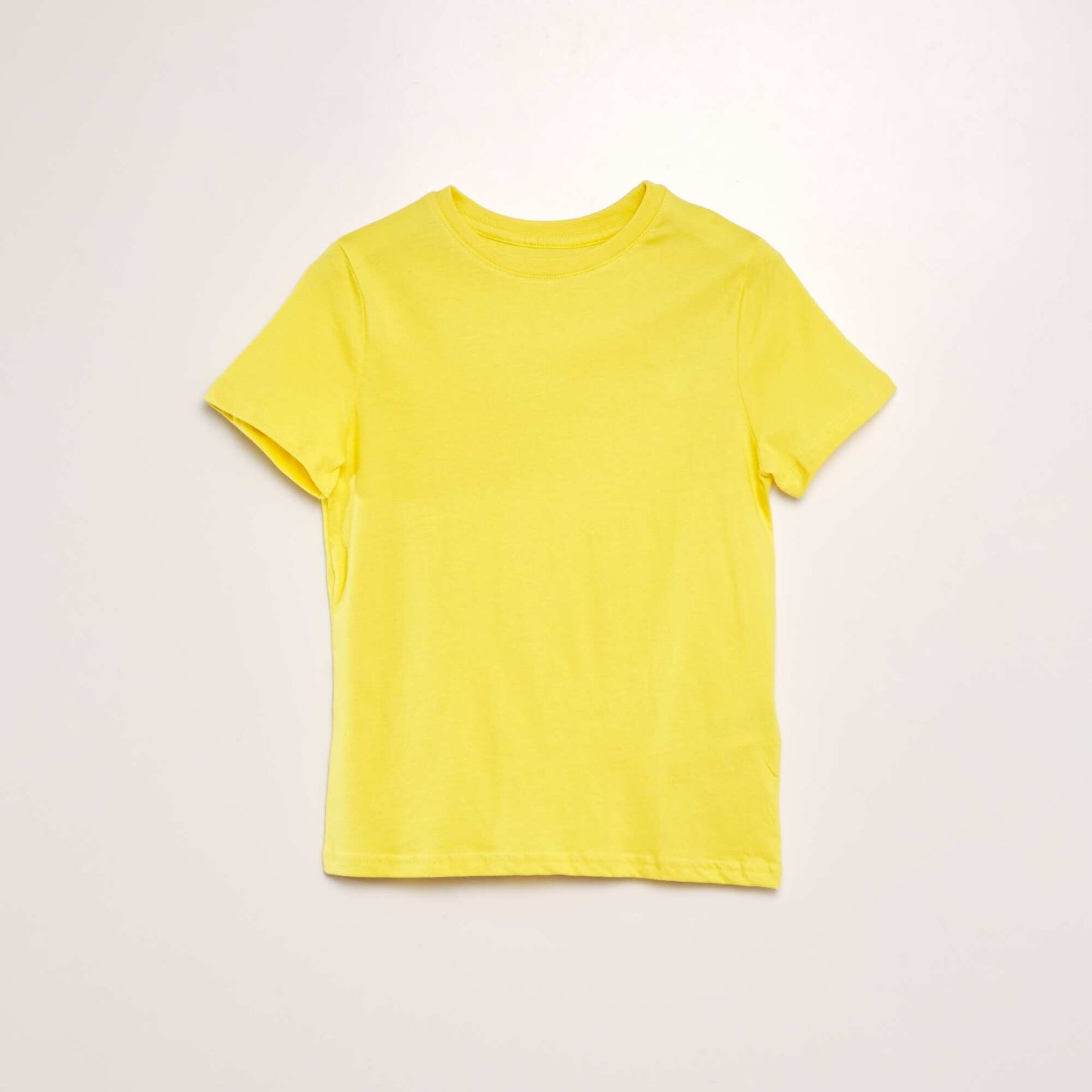 T-shirt uni manches courtes en jersey Jaune