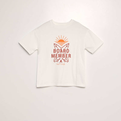 Tee-shirt large avec imprimé Blanc