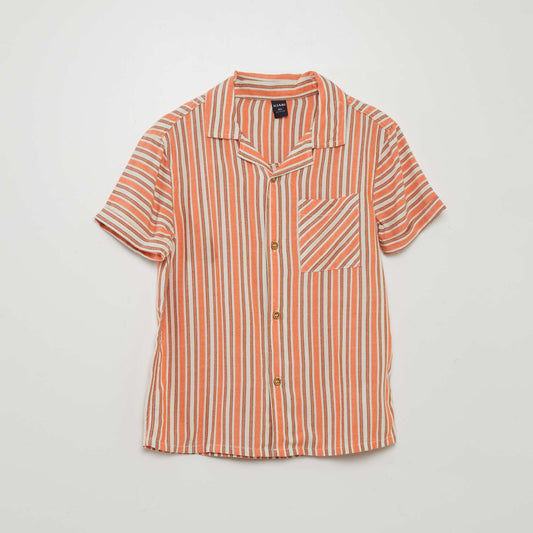 Chemise légère avec col pyjama Orange