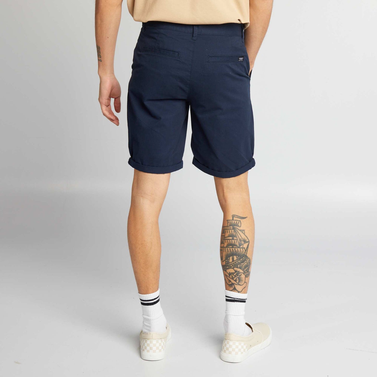 Short chino Bleu