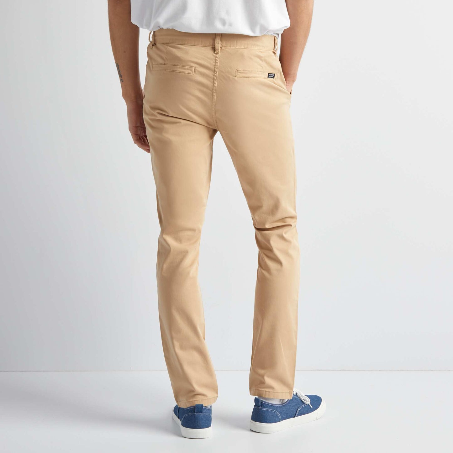 Pantalon chino uni Beige