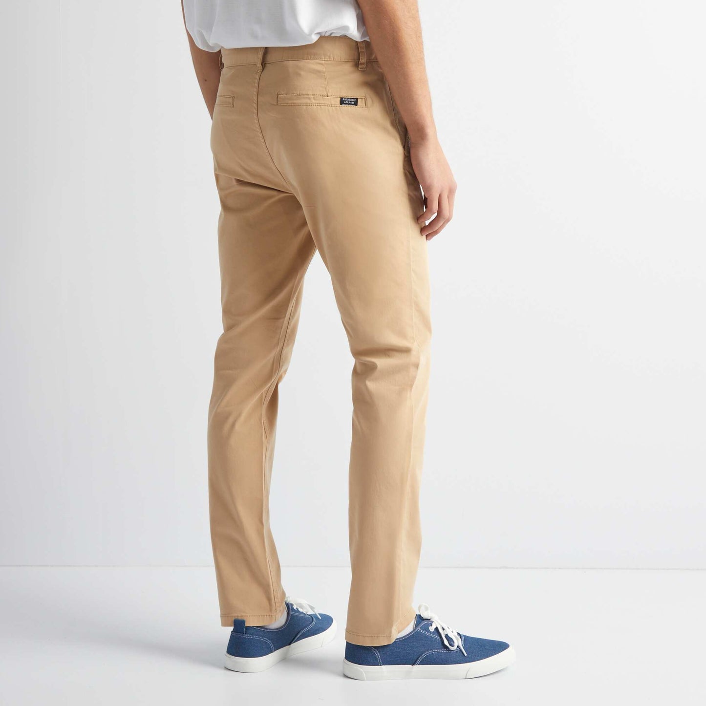 Pantalon chino uni Beige