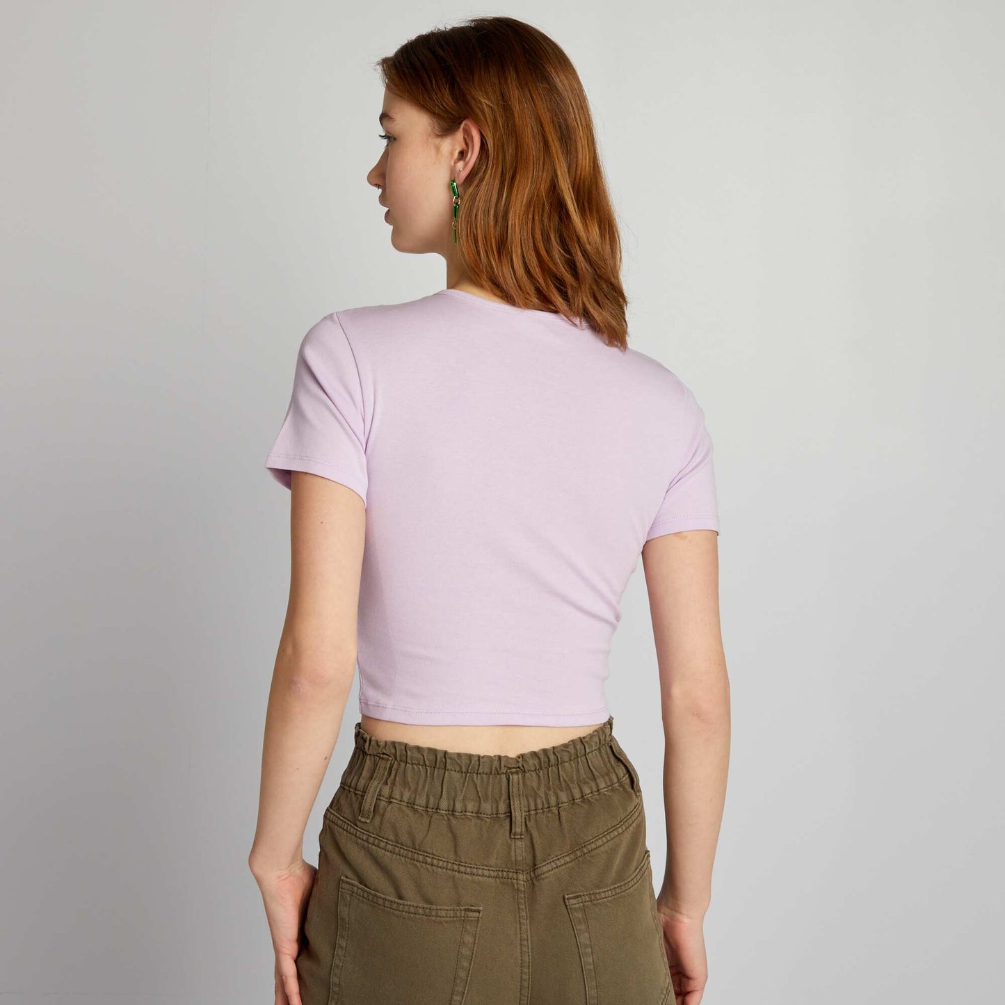 Crop-top en jersey avec imprimé 'NYC' Violet