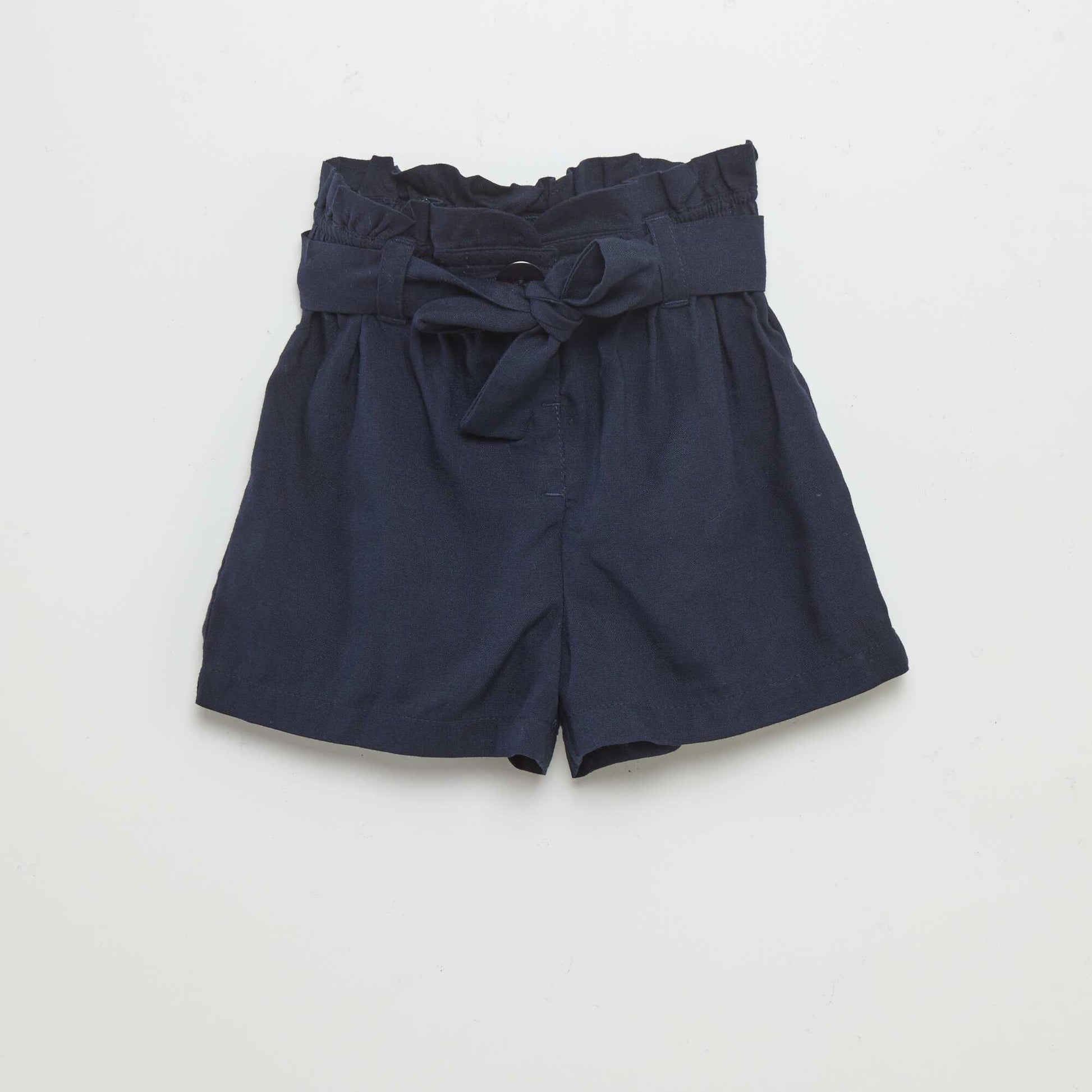 Short ceinturé fluide Bleu marine