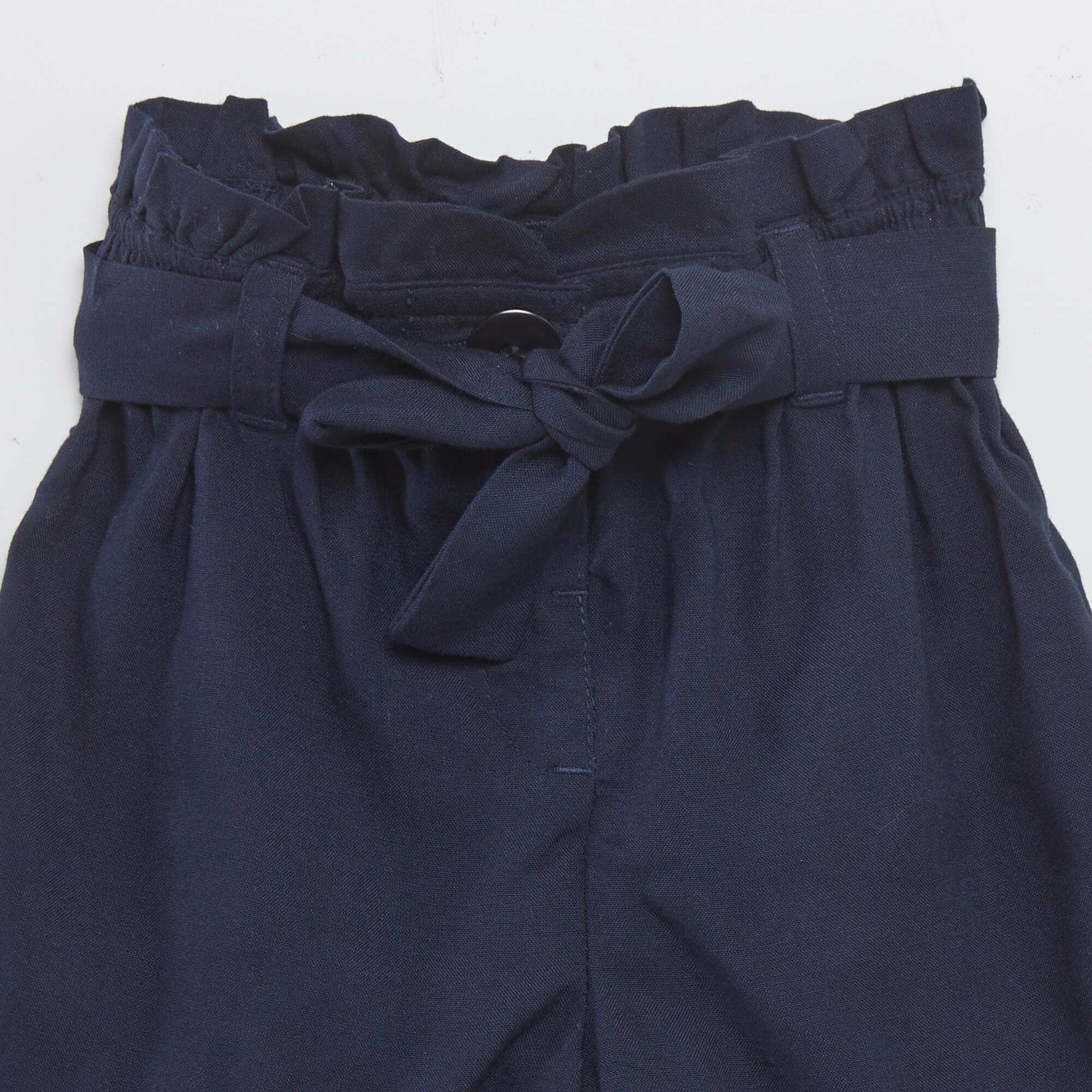 Short ceinturé fluide Bleu marine