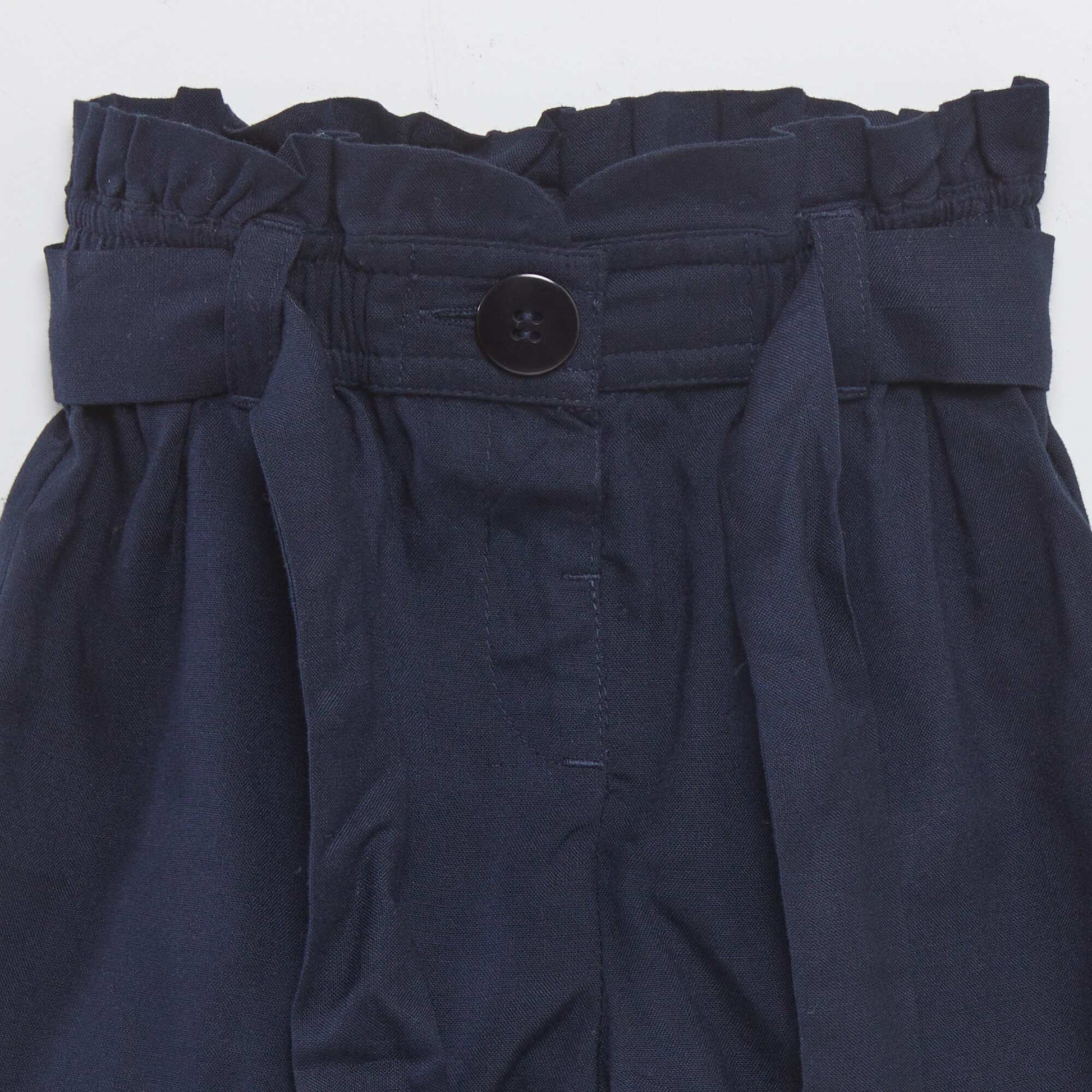 Short ceinturé fluide Bleu marine