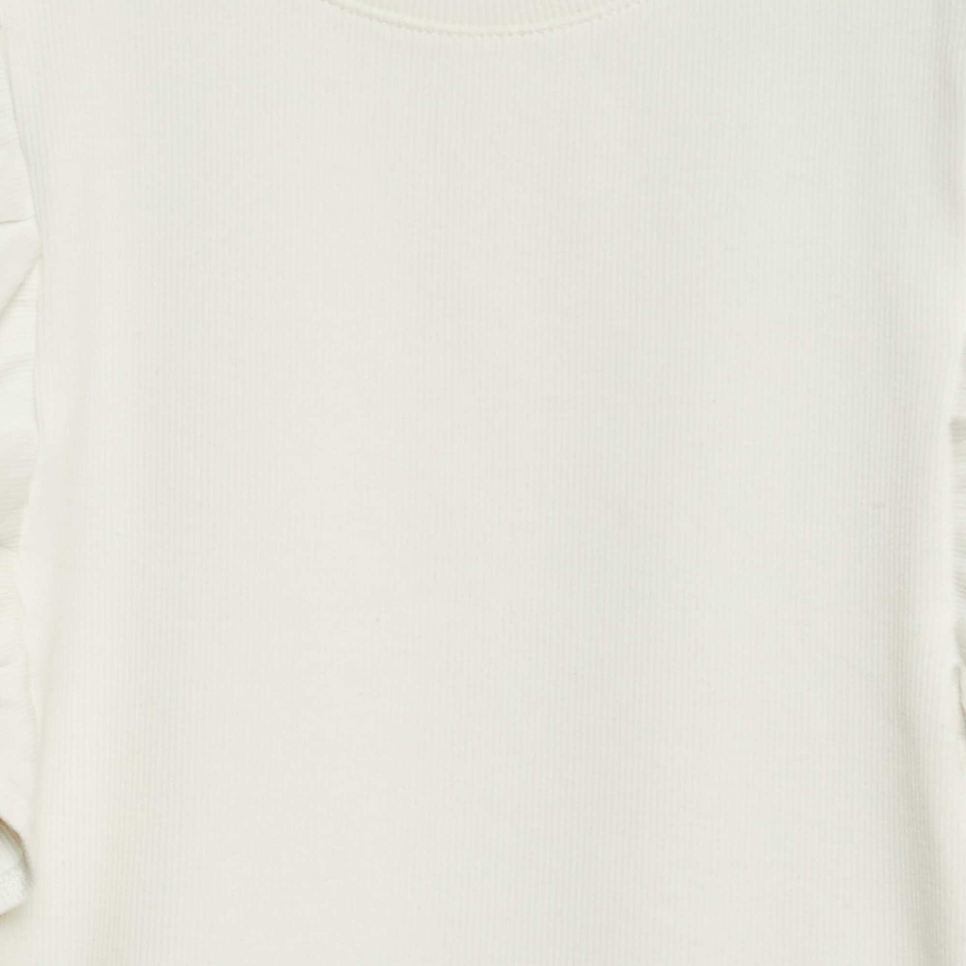 T-shirt sans manches avec volants blanc