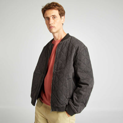 Veste aviateur matelassée GRIS FONCé