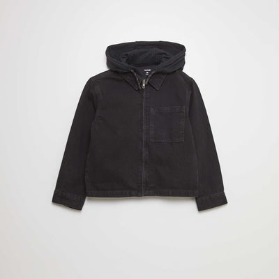Surchemise en jean à capuche GRIS