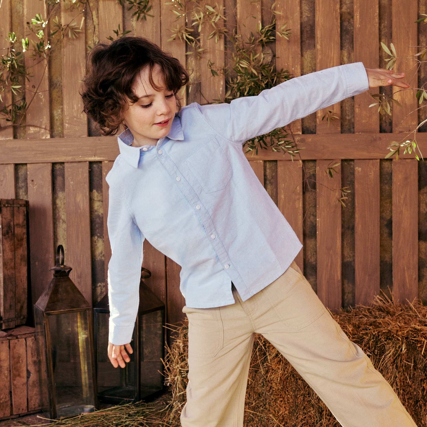 Chemise manches longues oxford BLEU