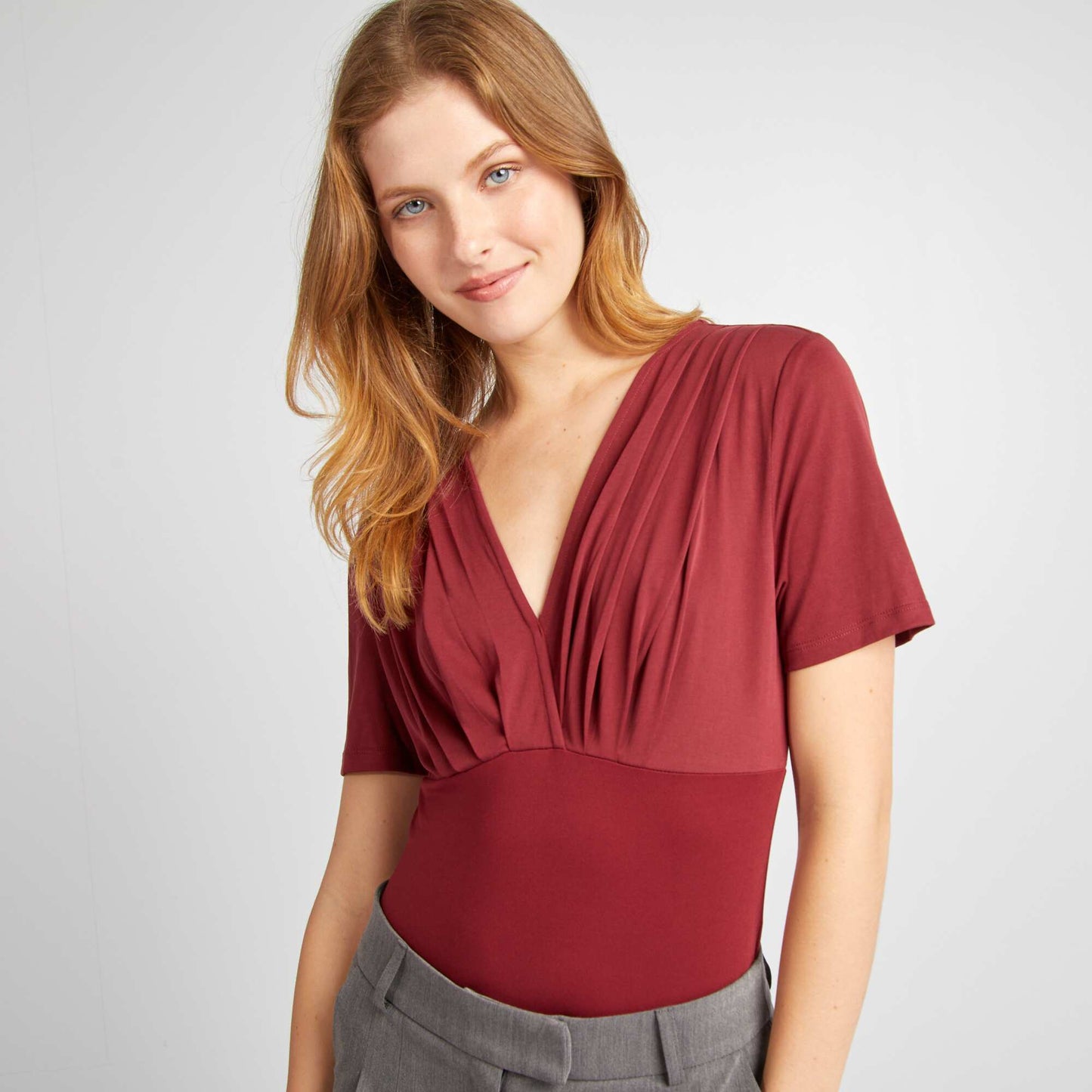 Body plissé stretch BORDEAUX
