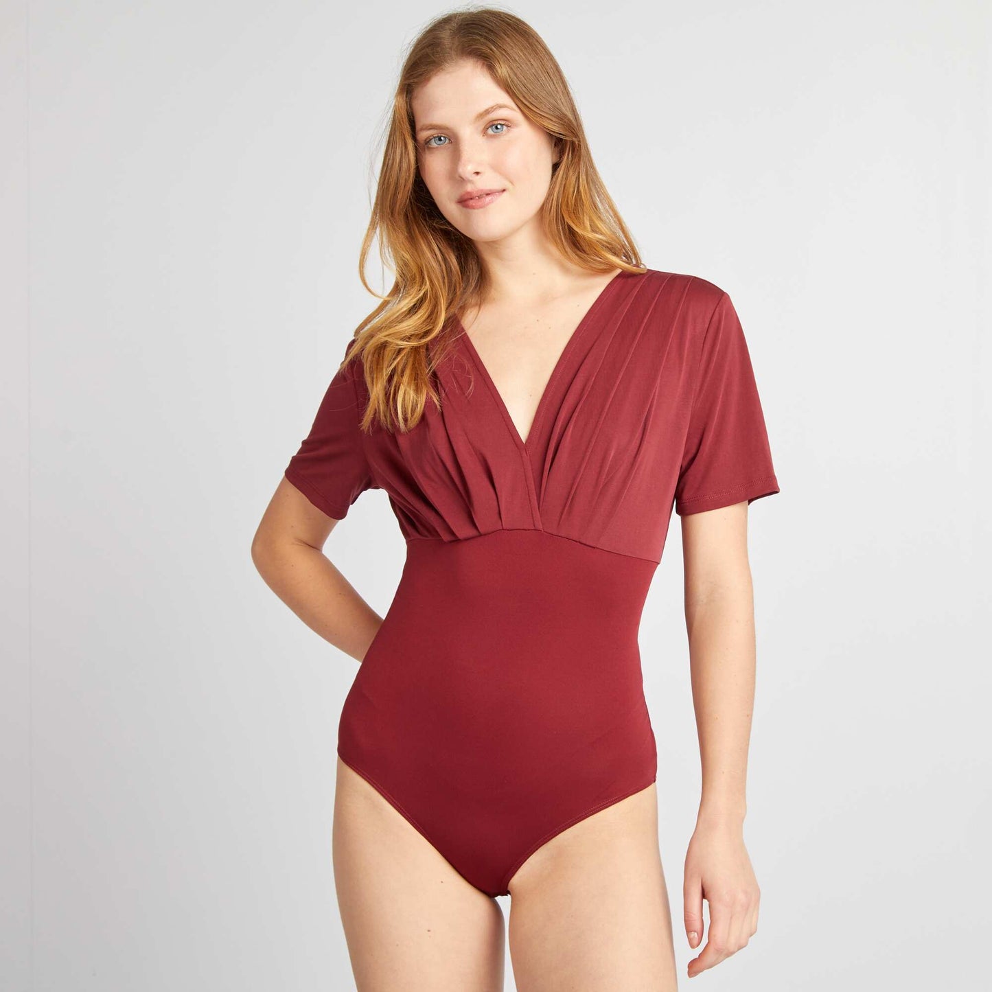 Body plissé stretch BORDEAUX