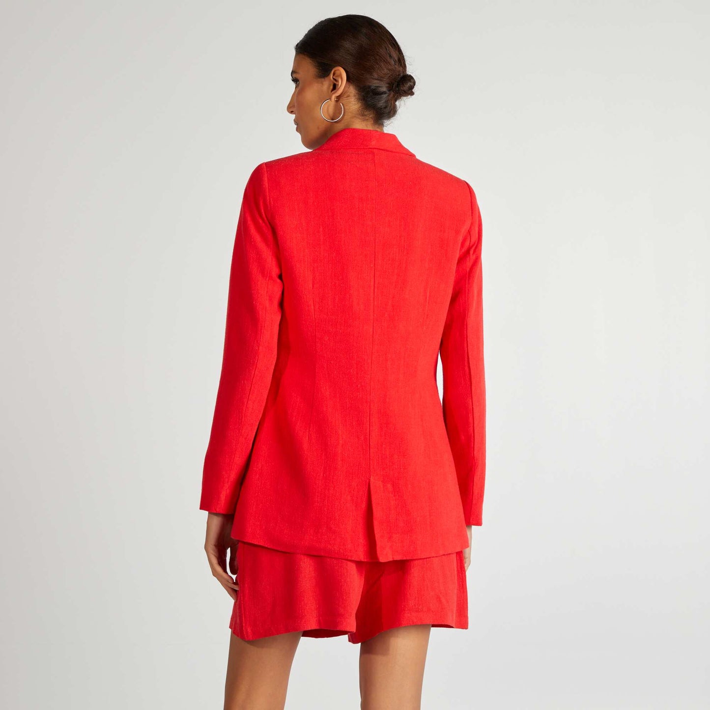 Veste tailleur mi-longue ROUGE