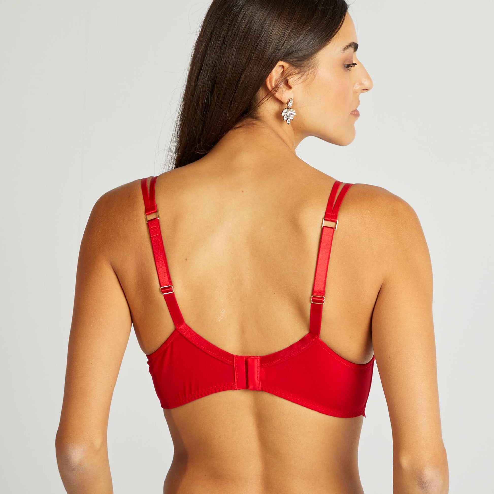 Soutien-gorge emboîtant en mesh brodé D&E ROUGE