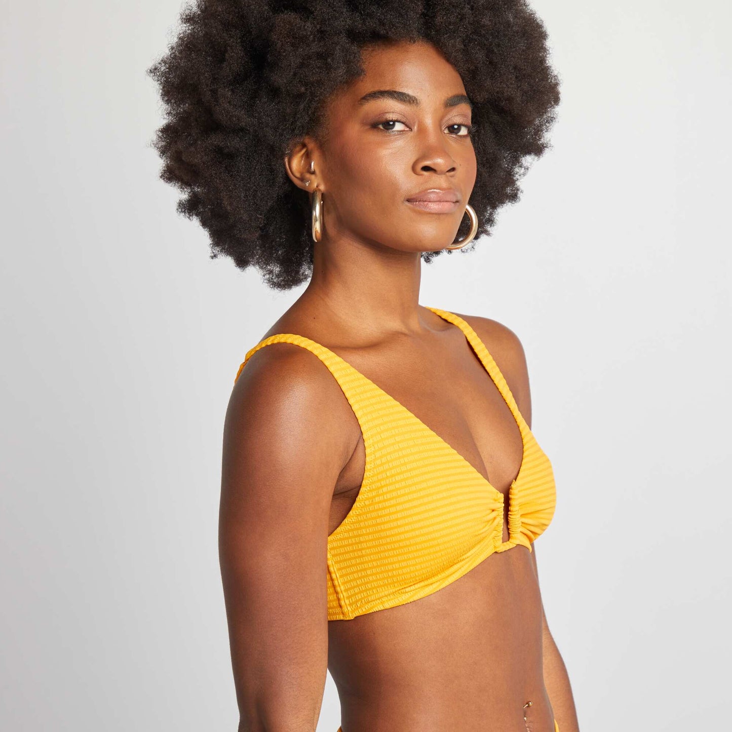 Soutien-gorge de bain en matière texturée JAUNE