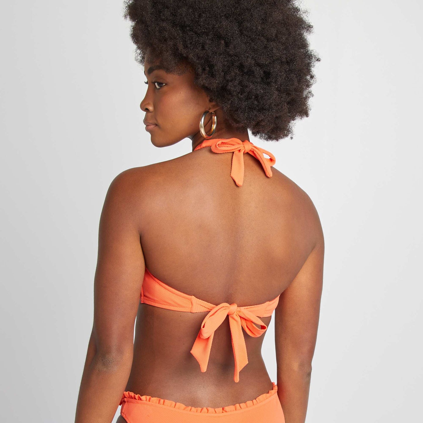 Haut de maillot de bain en maille piquée ROUGE