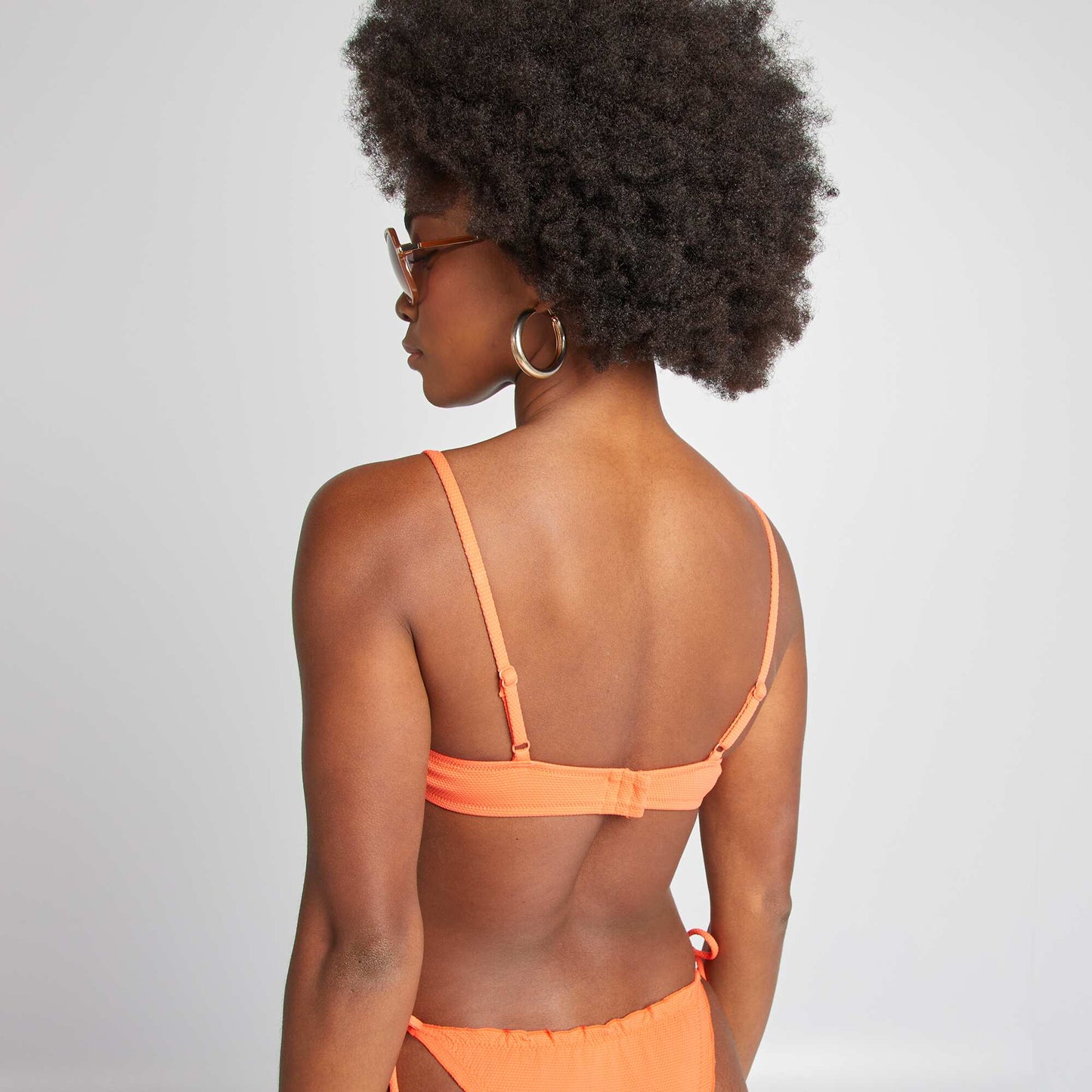 Haut de maillot de bain en maille piquée ROUGE