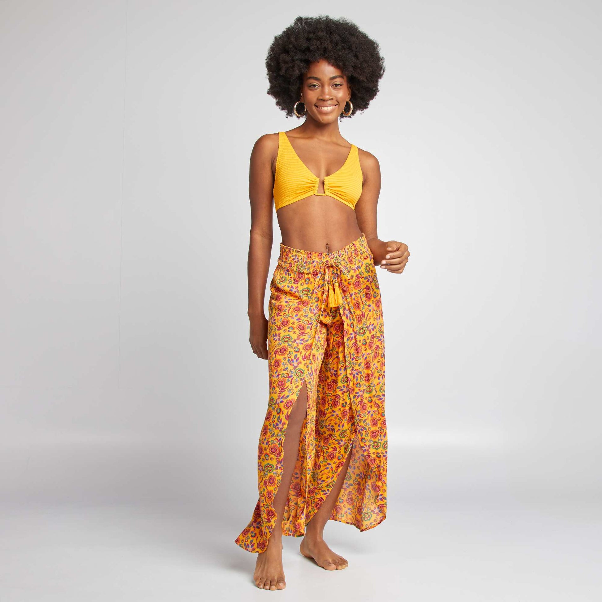 Culotte de bain taille haute JAUNE