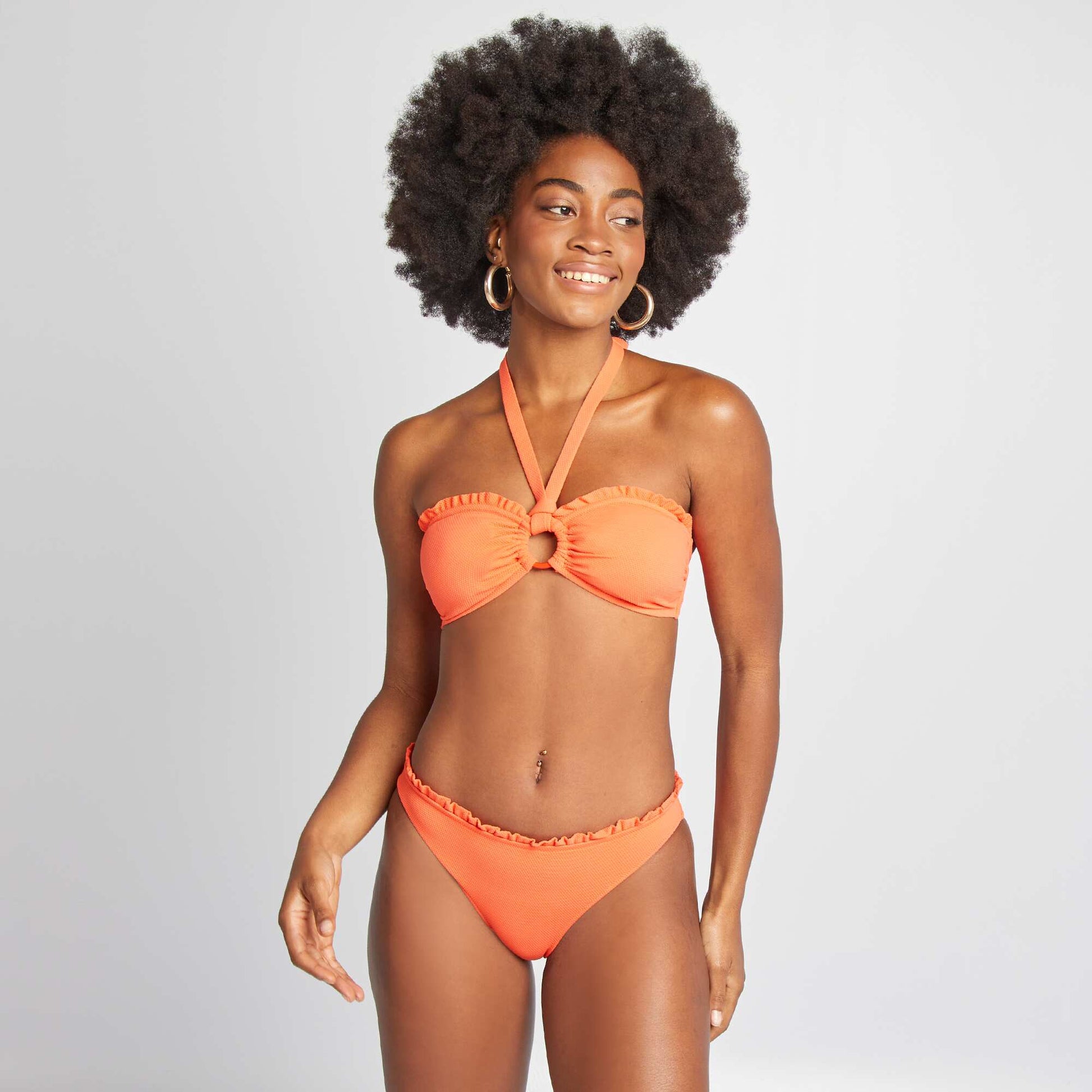 Culotte de bain en nid d'abeilles ROUGE