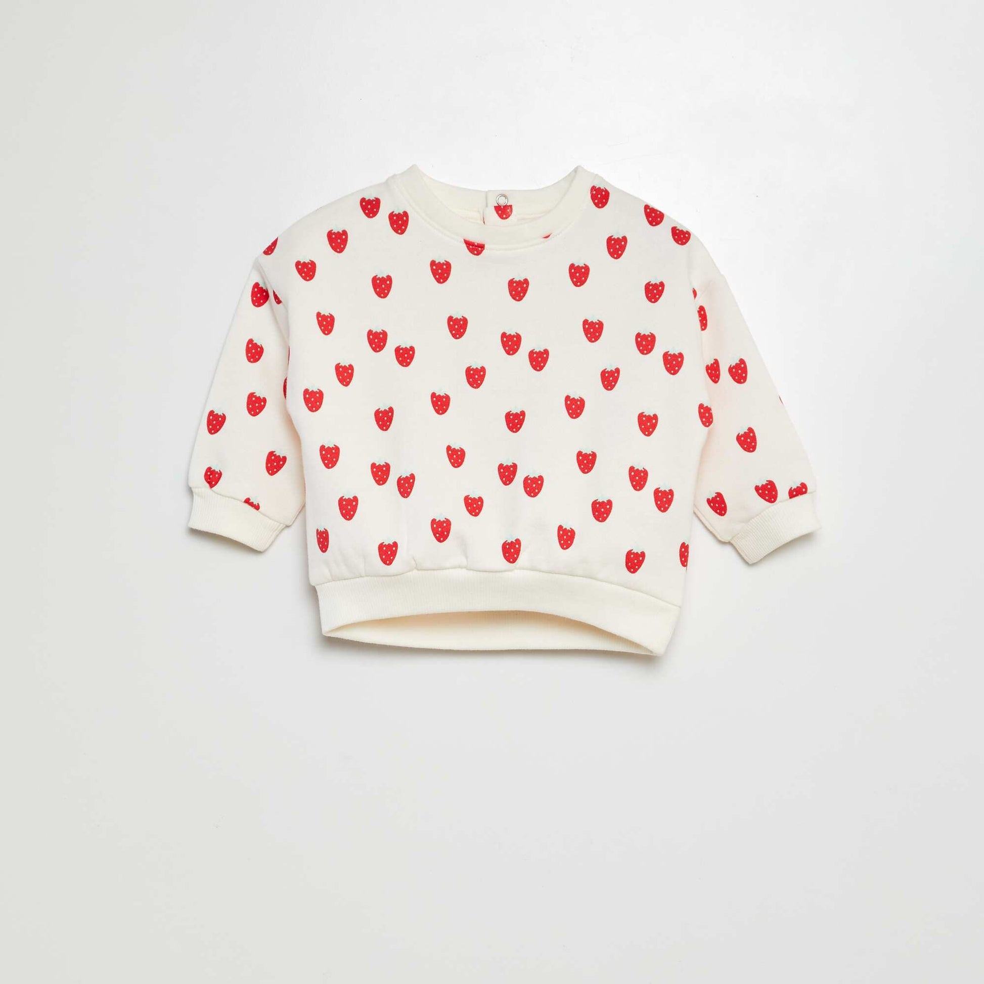 Sweat imprimé en molleton BLANC