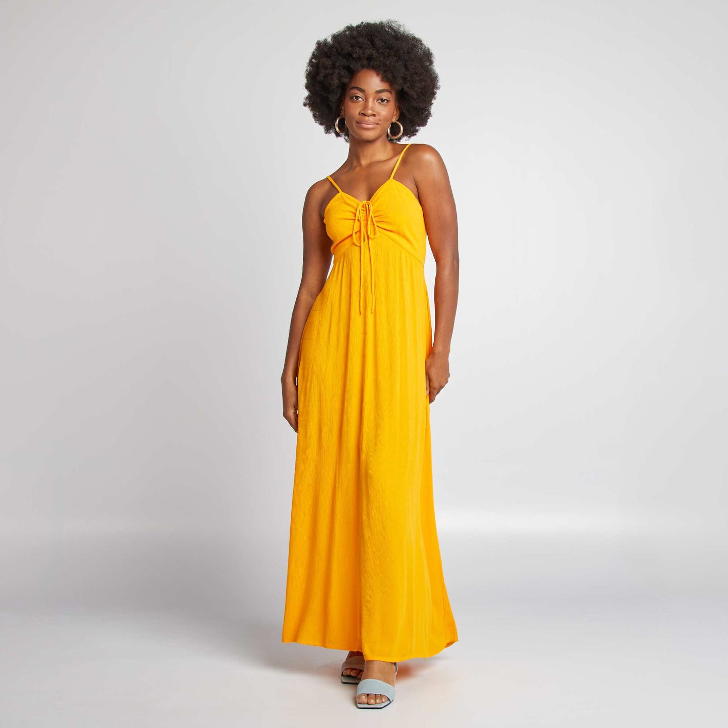 Robe longue fleurie JAUNE