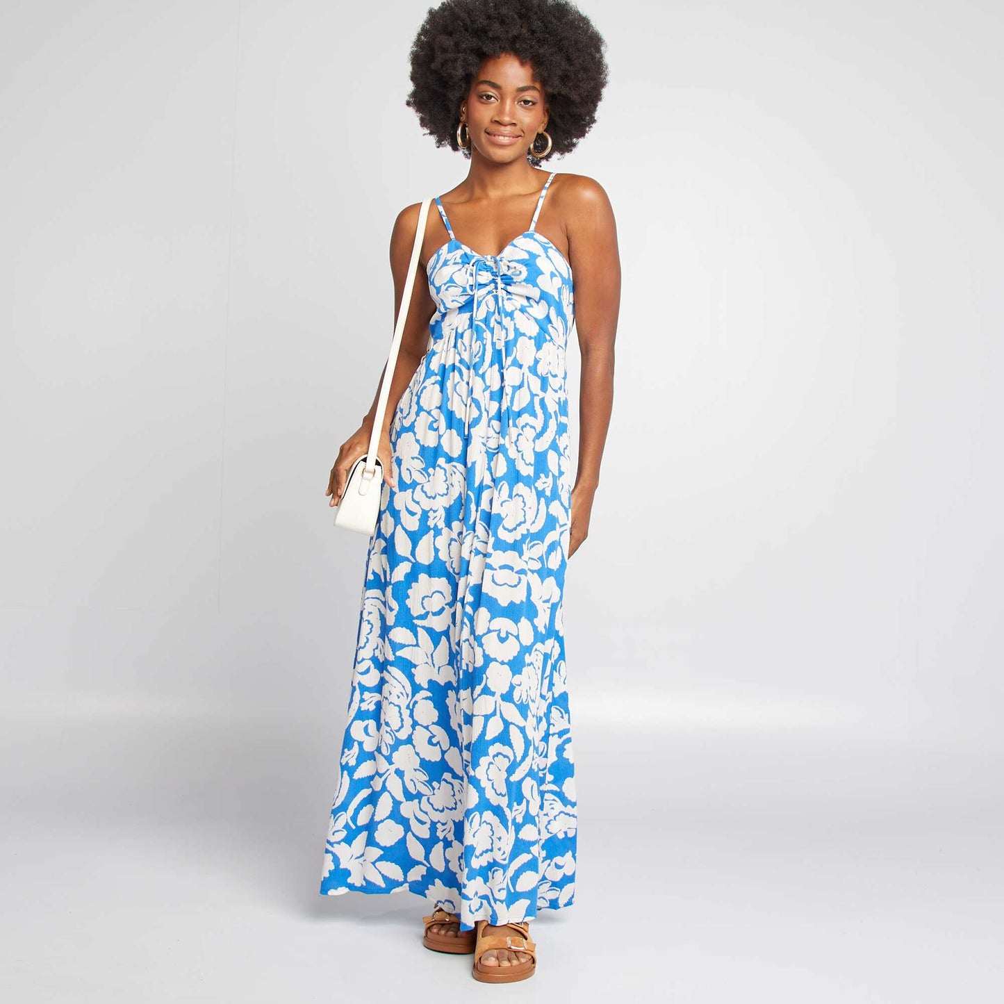 Robe longue fleurie BLEU