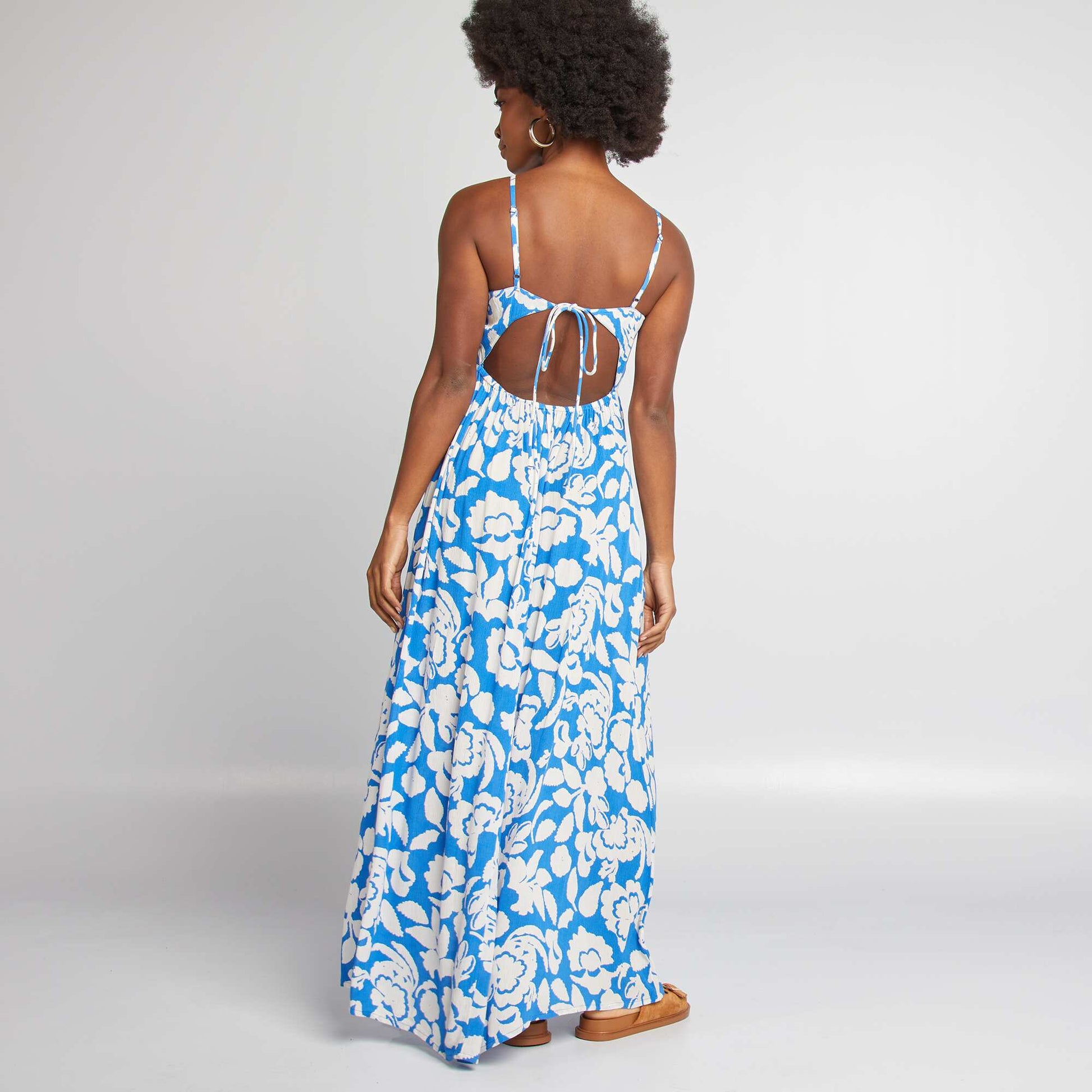 Robe longue fleurie BLEU