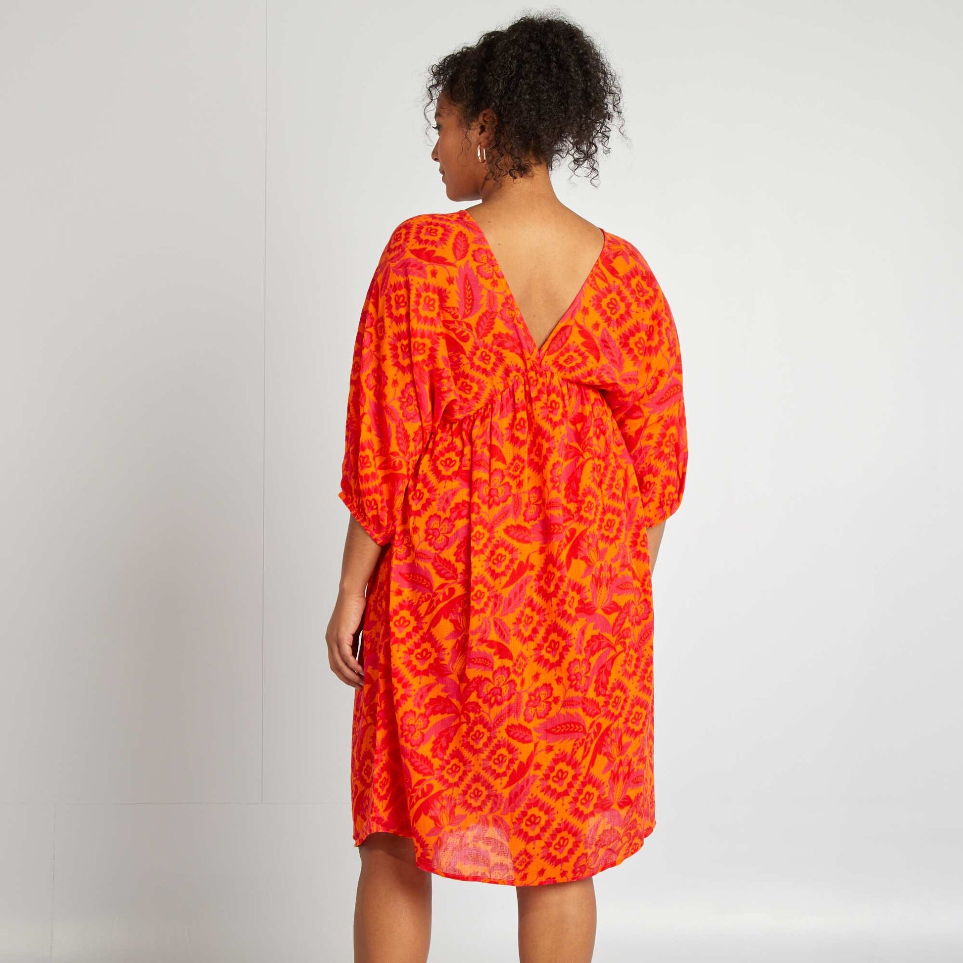 Robe à manches papillons ORANGE