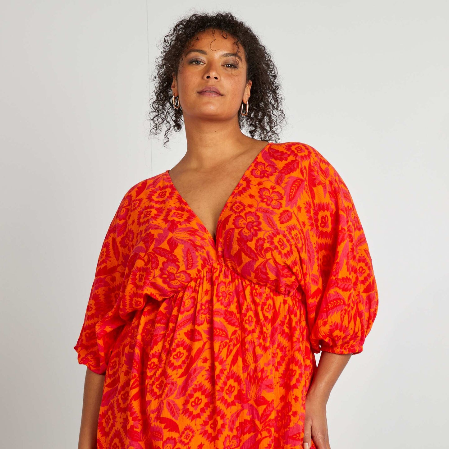 Robe à manches papillons ORANGE