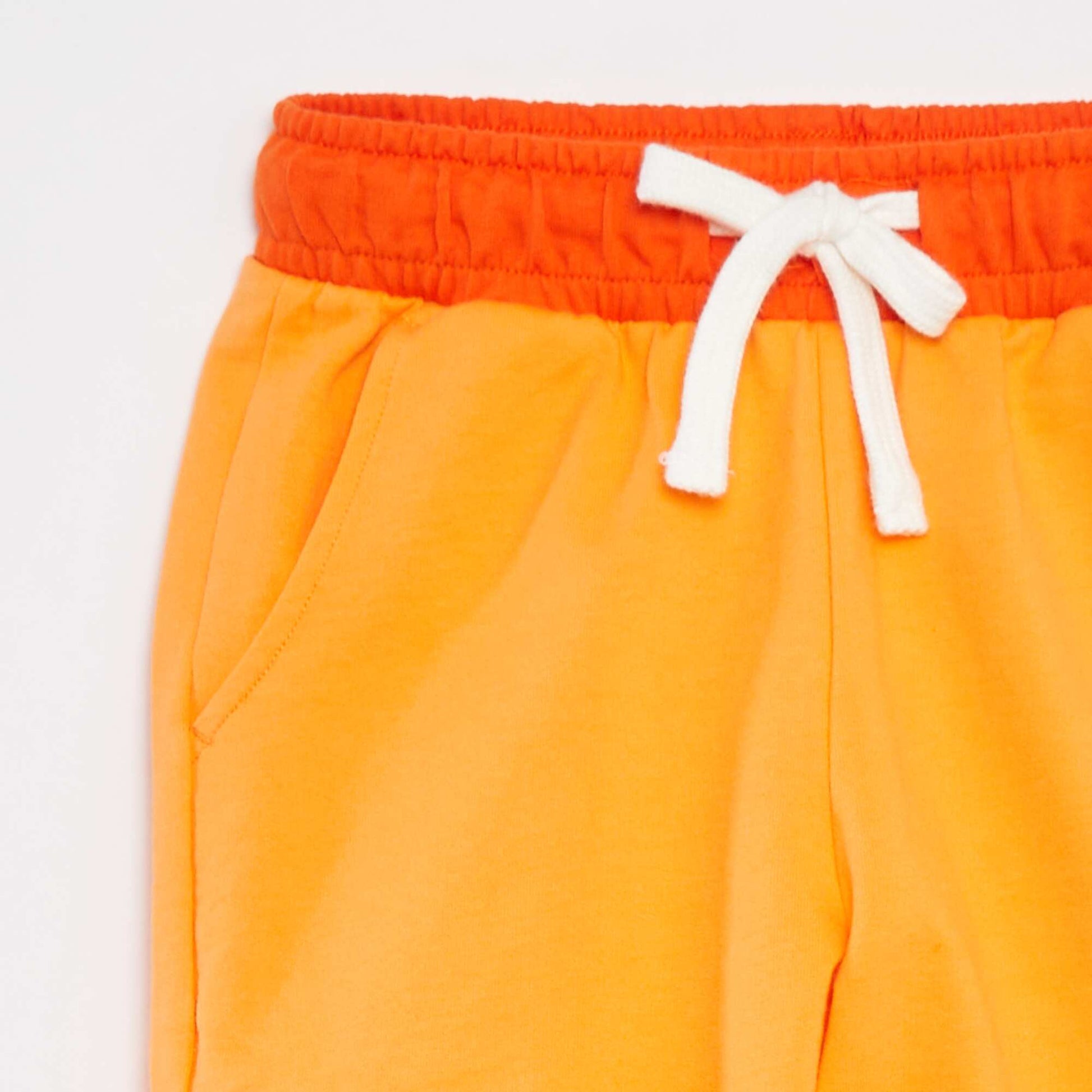 Bermuda bicolore en french terry ORANGE