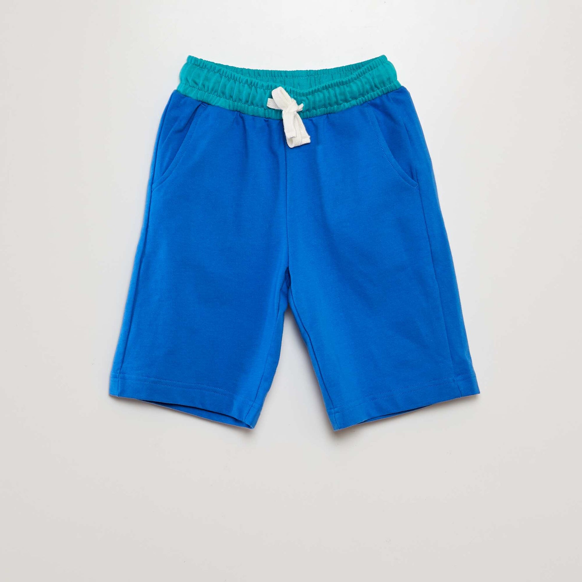 Bermuda bicolore en french terry BLEU/VERT