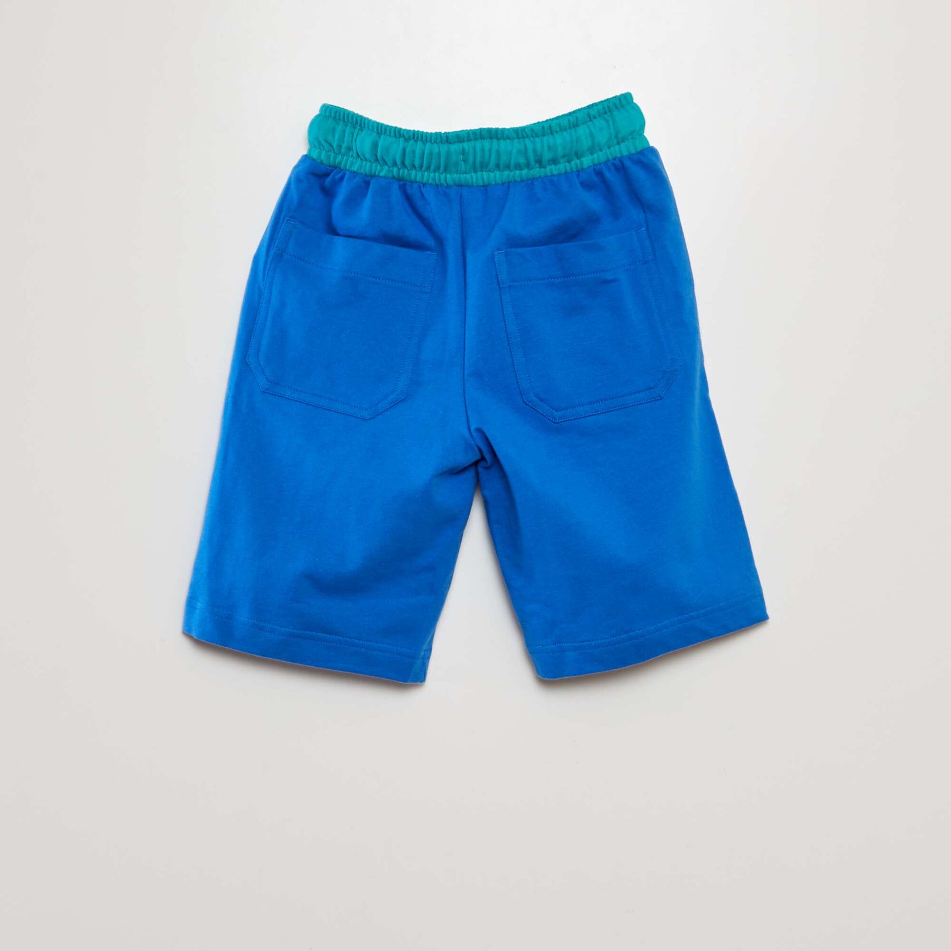 Bermuda bicolore en french terry BLEU/VERT