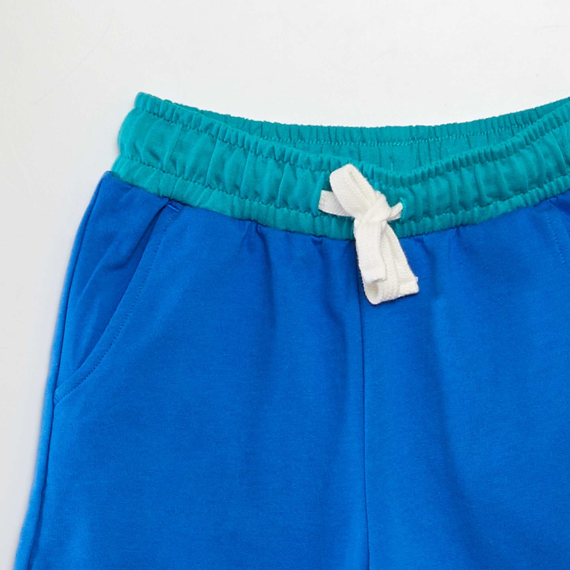 Bermuda bicolore en french terry BLEU/VERT
