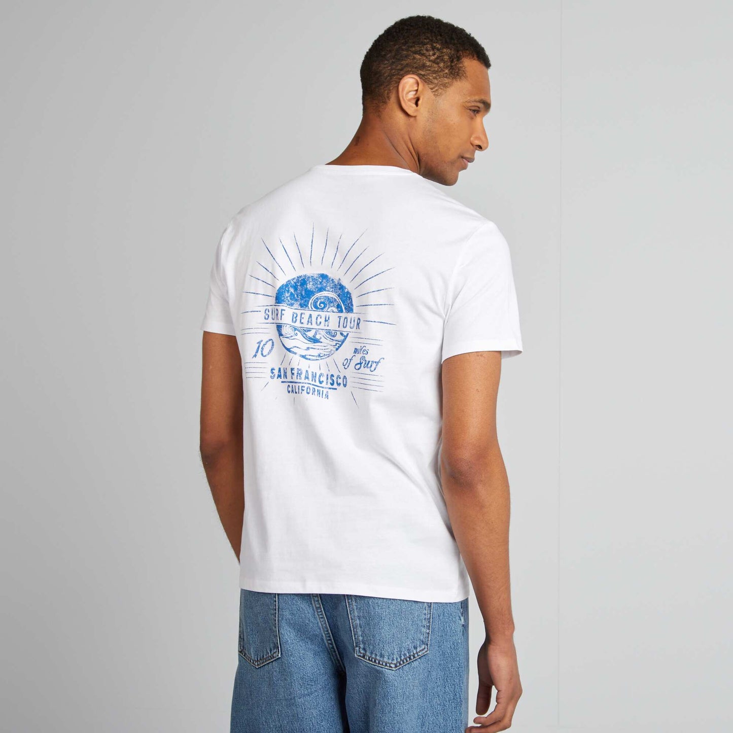 T-shirt imprimé recto-verso manches courtes BLANC
