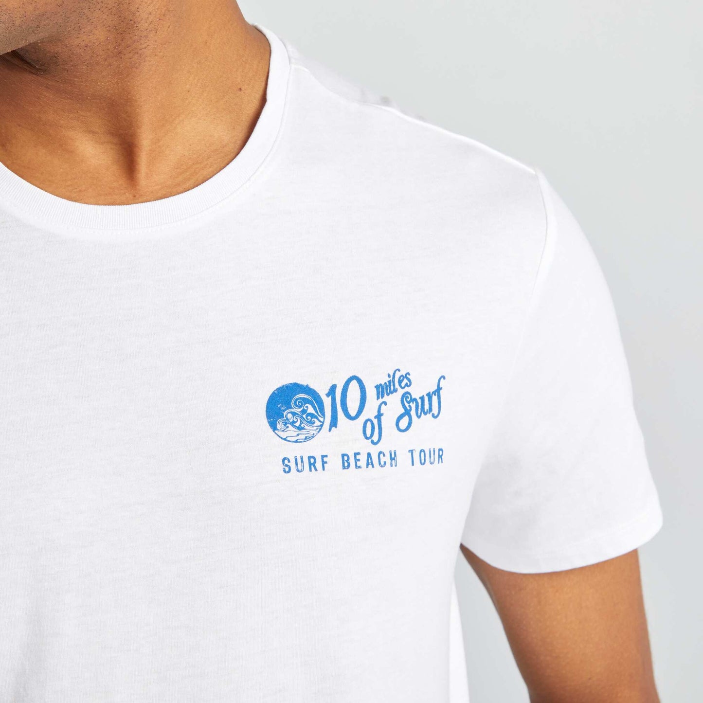 T-shirt imprimé recto-verso manches courtes BLANC