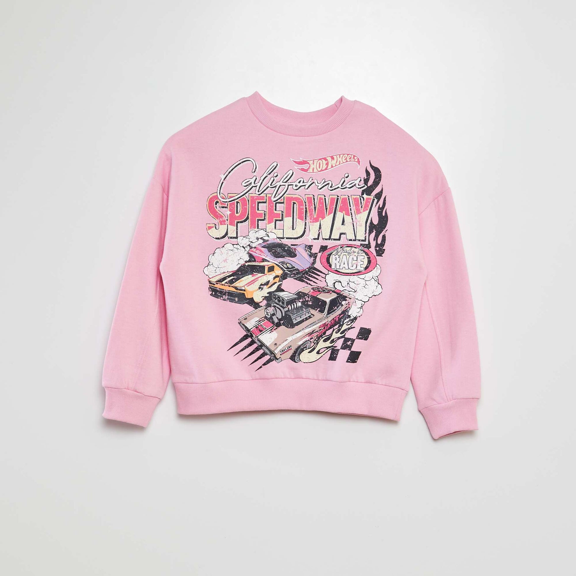 Sweat en molleton imprimé 'Hot Wheels' ROSE