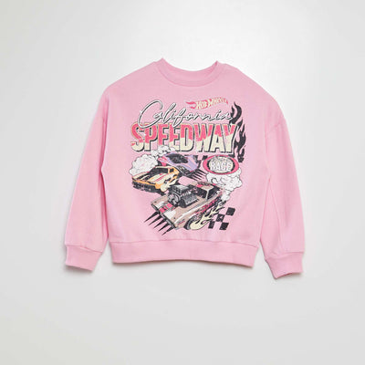 Sweat en molleton imprimé 'Hot Wheels' ROSE