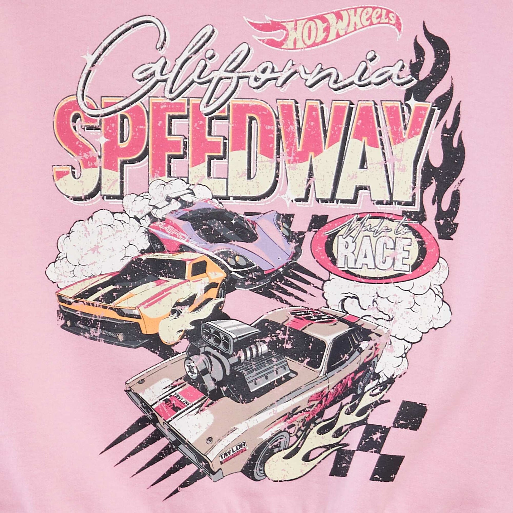 Sweat en molleton imprimé 'Hot Wheels' ROSE