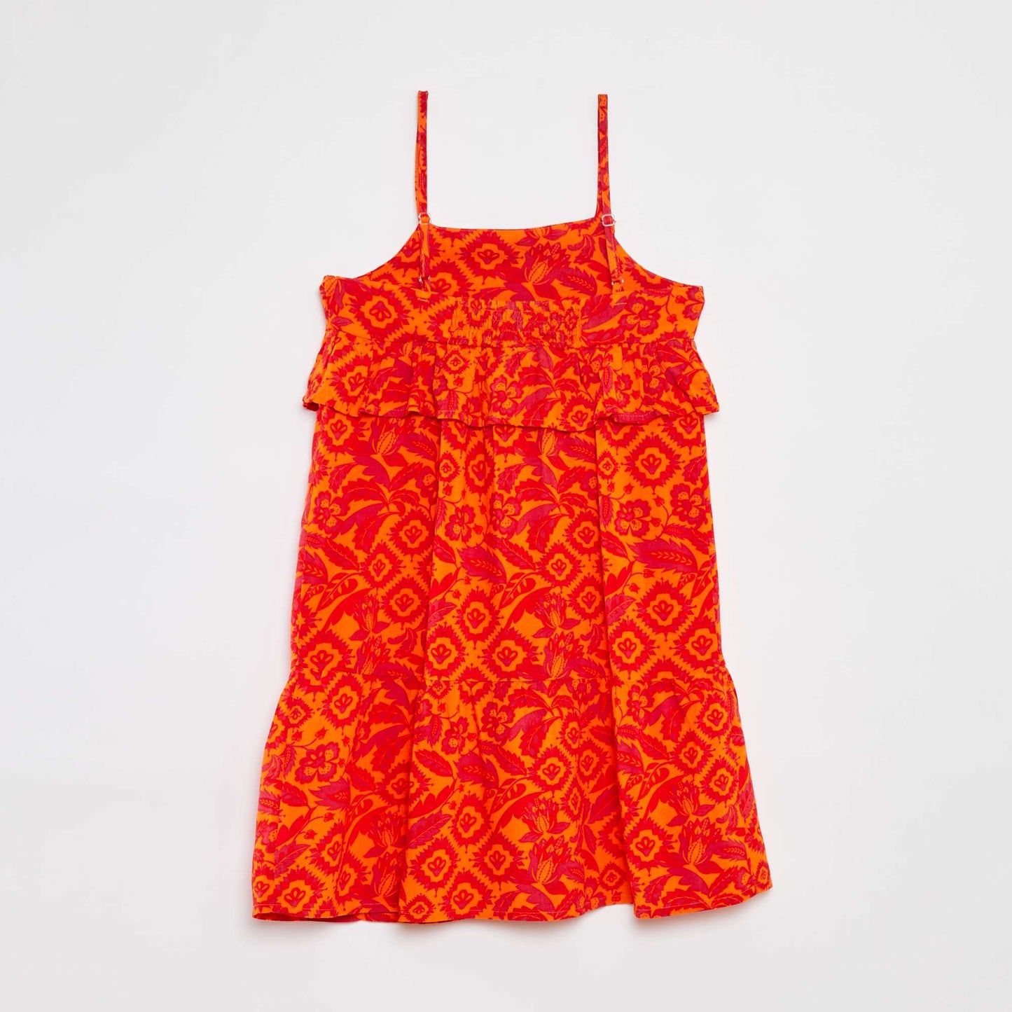 Robe à bretelles à volants BLANC