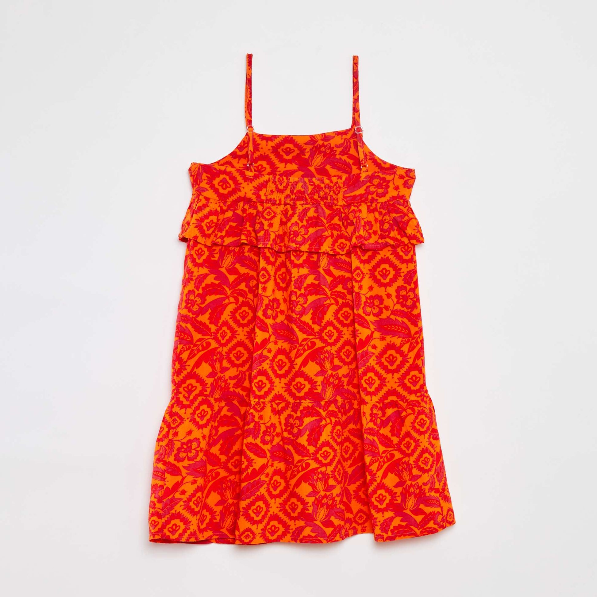 Robe à bretelles à volants BLANC