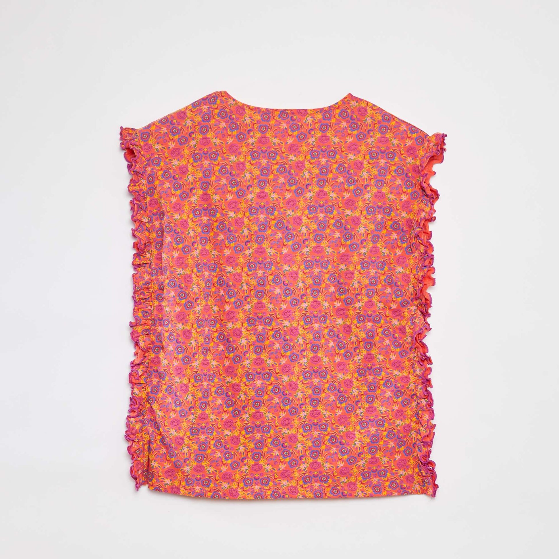 Robe à forme poncho avec imprimé BLANC