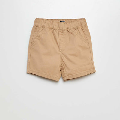 Short chino ceinture élastiquée BEIGE