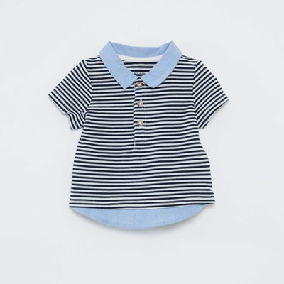 Polo en maille piquée manches courtes BLANC